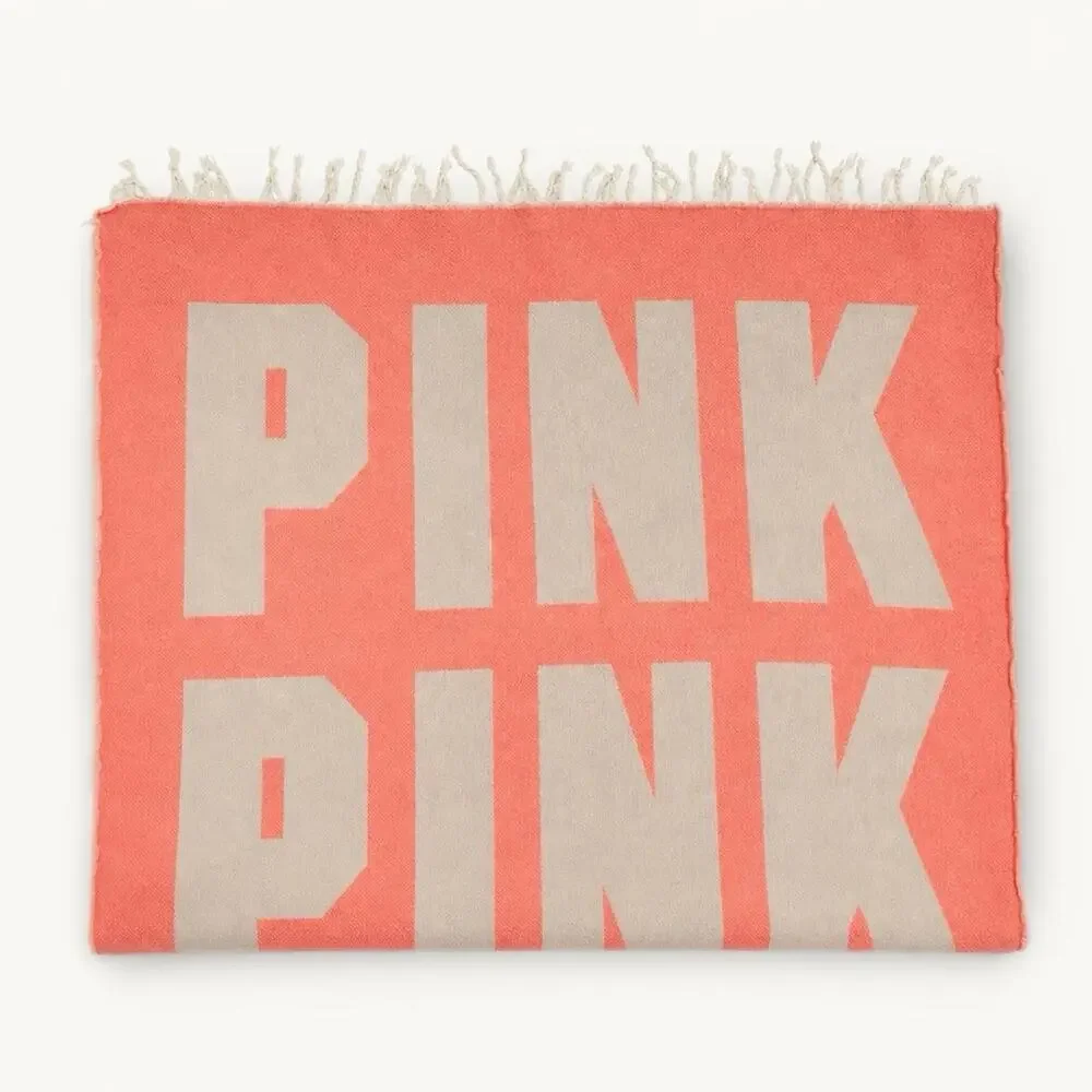 Victoria's Secret Pink Logo Oversized Fringe BeachTowel 50x70” Cotton Multicolor
